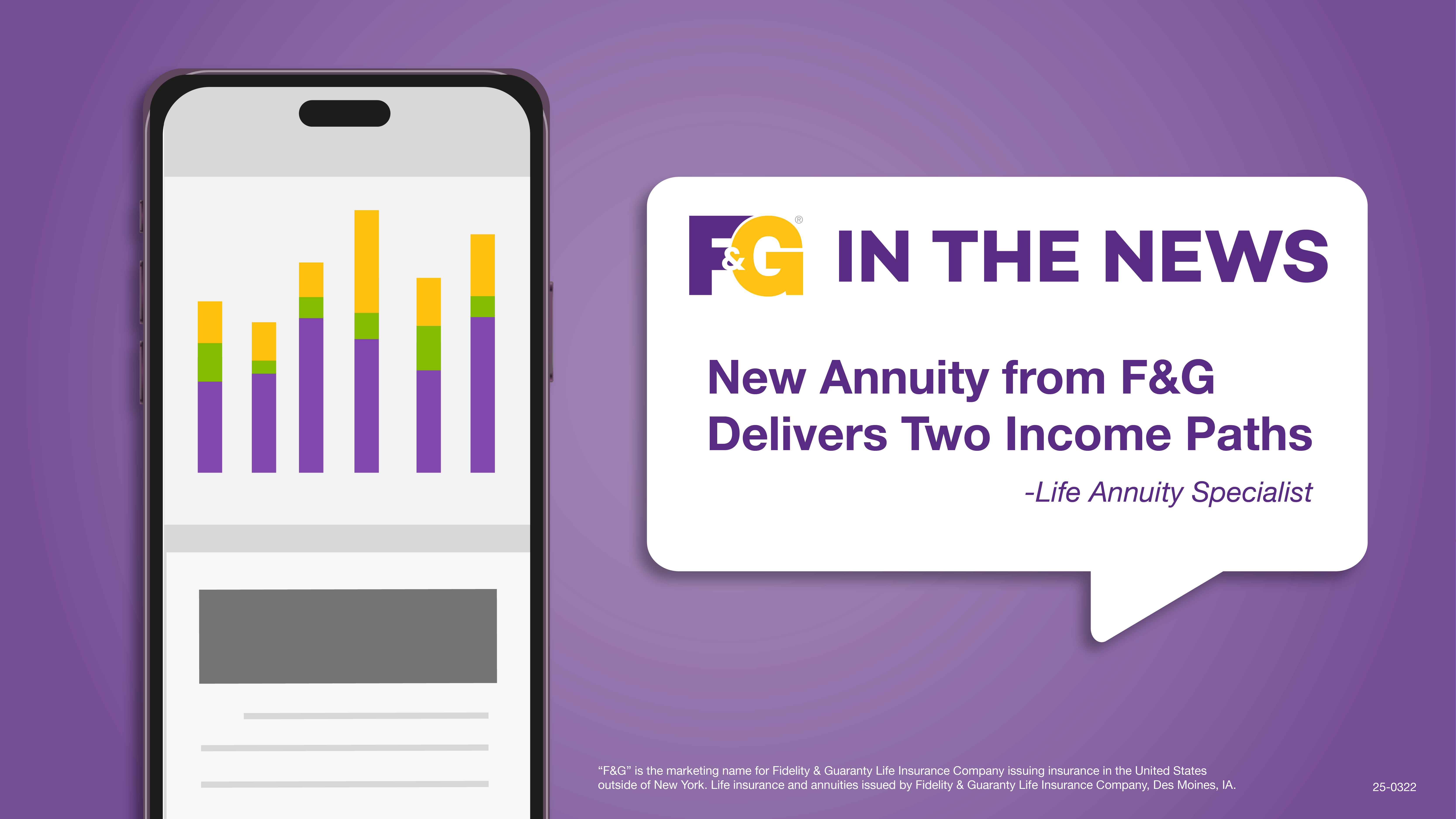Social post quoting a Life Annuity Specialist article: New Annuity from F&G Delivers Two Income Paths